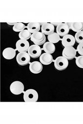 25 Adet Menteşeli Beyaz Plastik Vida Kapağı, Vida Gizleme Kapağı, Vida Kapağı, Mobilya Vida Kapağı - 7