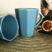 Çokgen Renkli  Bardak Kupa Mug - 3