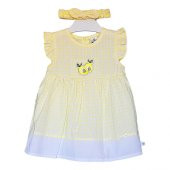 Caramell Bebek Elbisesi - Bandanalı - ELB6094 - Lemon - Sarı - 1
