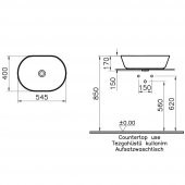 Vitra Geo Oval Çanak Lavabo 55 Cm Beyaz 7427B003-0016 - 2