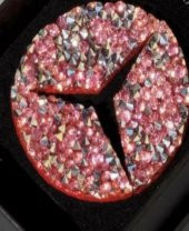 PEMBE  Diresiyon Logo Çevresi Swarovski Taşlı(Mercedes) - 1