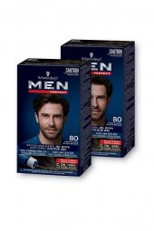 Schwarzkopf Men Perfect Erkek Saç Boyası 80 - Kahve Siyah 2 Adet - 2