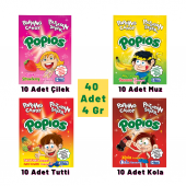 Hleks Patlayan Şeker Popios 4 Çeşit Karışık Kutu 40 Adet Popios Karışık Patlayan Şeker - 2