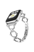 ​​​Apple Watch Ultra 49mm Metal Taşlı Gövde Koruma Halka Tasarım Kordon - 1