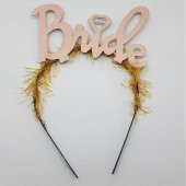 Işıltılı Bride Taç - Rose Gold - 1