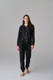Yaprak Kapüşonlu Kadın Pijama Takımı - 1