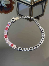 Aksesuar Çarşısı Renkli Zirkon Taşlı Çelik Bileklik thumbnail 1