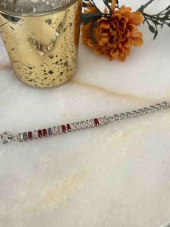 Aksesuar Çarşısı Renkli Zirkon Taşlı Çelik Bileklik thumbnail 3