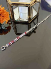 Aksesuar Çarşısı Renkli Zirkon Taşlı Çelik Bileklik thumbnail 4