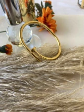 Aksesuar Çarşısı Çelik Charm Tiffany Çivi Model Bileklik Gold thumbnail 1
