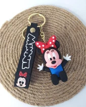 Sevimli Bebek Minnie Mouse Silikon Anahtarlık Çanta Süsü Oyuncak Aksesuar thumbnail 1