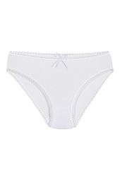12 Adet Yıldız Bayan Modal Dantelli Bikini Külot Beyaz 3900 - 1