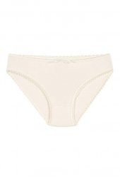 12 Adet Yıldız Bayan Modal Dantelli Bikini Külot Ekru 3902 - 1
