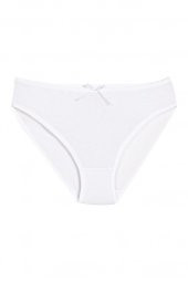 12 Adet Yıldız Bayan Bambu Bikini Külot Beyaz 3910 - 1