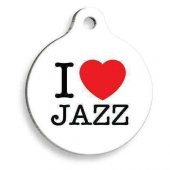 Beyaz Jazz Yuvarlak Kedi ve Köpek Künyesi - 1