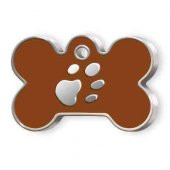 Kemik Şeklinde Mineli Büyük Köpek Künyesi Kahve - 1