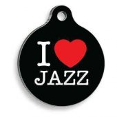 Siyah Jazz Yuvarlak Kedi ve Köpek Künyesi - 1