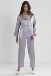 Saten Biyeli Pijama Takımı - 1