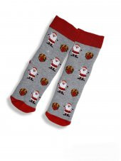 Unisex Renkli Kışlık Havlu Christmas themed teryy socks Desenli 1 Adet Çorap Numara  BT-0743 - 2