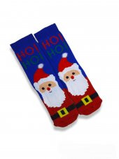 Unisex Renkli Kışlık Havlu Christmas themed teryy socks Desenli 1 Adet Çorap Numara  BT-0751 - 1