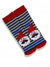 Unisex Renkli Kışlık Havlu Christmas themed teryy socks Desenli 1 Adet Çorap Numara  BT-0755 - 1