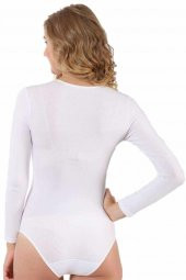 Moda Twins Bayan Uzun Kol Çıtçıtlı Body 244 - 2