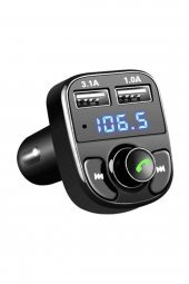 Car X8 Araç Fm Transmitter 5.0 Bluetooth Usb Mp3 Sd Kart Çakmaklık Girişli Oto Müzik Çalar - 2