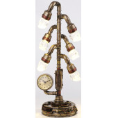 WISE Veronese Serisi-WISE STEAMPUNK ISIKLI SAAT-43*13,5*13,5 CM. - 1