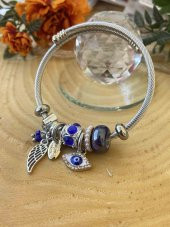 Aksesuar Çarşısı Göz Nazar Boncuk Ve Kanat Tasarımluı Charm Bileklik thumbnail 1