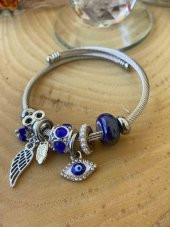 Aksesuar Çarşısı Göz Nazar Boncuk Ve Kanat Tasarımluı Charm Bileklik thumbnail 3