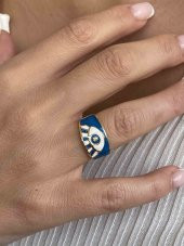 Aksesuar Çarşısı Mineli Yüzük Goldu Üzeri Mavi thumbnail 4