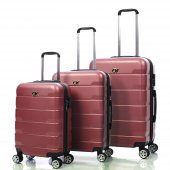 Ox Florence 3 lü Rose Gold Valiz Seti (Büyük + Orta + Kabin ) - 1
