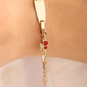 Altın Çocuk Bileklik Kiraz Form Mine - 2