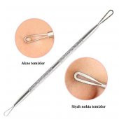 Paslanmaz Çelik Siyah Nokta Sivilce ve Akne Temizleyici Set 3lü Kit - 5