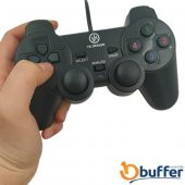 Çift Titreşimli USB Kablolu Oyun Kolu PC Uyumlu Vibration Gamepad - 4