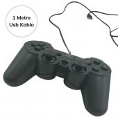 Çift Titreşimli USB Kablolu Oyun Kolu PC Uyumlu Vibration Gamepad - 5
