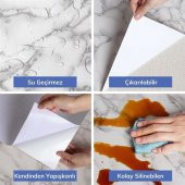 5mt x 60 cm Mermer Desenli Masa Tezgah Mutfak Su Geçirmez Yapışkanlı Folyo Sticker - 4