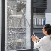 Teleskopik Saplı 150 cm Üçgen Mop Cam Duvar Tavan Fayans Parke Temizleyici Mop - 4