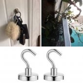 2 Adet Çok Amaçlı Güçlü Neodyum Mıknatıs Manyetik Kanca Askı - 1