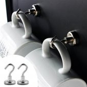 2 Adet Çok Amaçlı Güçlü Neodyum Mıknatıs Manyetik Kanca Askı - 2