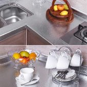 10 Metre Kendinden Yapışkanlı Silinebilir Mutfak Tezgah Üstü Sticker Folyo Gümüş Renk - 3