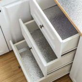 10 Metre Kendinden Yapışkanlı Silinebilir Mutfak Tezgah Üstü Sticker Folyo Gümüş Renk - 5