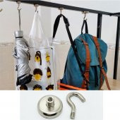 2 Adet Çok Amaçlı Güçlü Neodyum Mıknatıs Manyetik Kanca Askı - 5