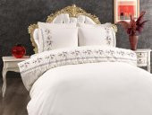 Çeyiz Diyarı Nevruz Nakışlı %100 Pamuklu 6 Parça Nevresim Takımı Krem - 1