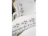 Çeyiz Diyarı Nevruz Nakışlı %100 Pamuklu 6 Parça Nevresim Takımı Krem - 2