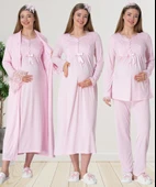 Mecit 1924 Bayan Hamile Lohusa Pembe Sabahlık Gecelik Pijama thumbnail 7
