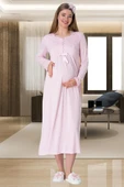 Mecit 1924 Bayan Hamile Lohusa Pembe Sabahlık Gecelik Pijama thumbnail 10