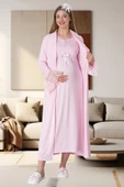 Mecit 1924 Bayan Hamile Lohusa Pembe Sabahlık Gecelik Pijama thumbnail 8