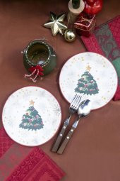 Yılbaşı Serisi 2 li Yuvarlak Pasta Tabağı thumbnail 1