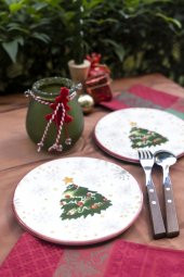 Yılbaşı Serisi 2 li Yuvarlak Pasta Tabağı thumbnail 2